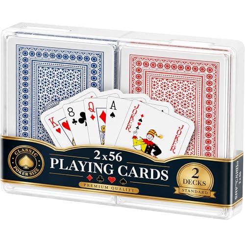 Lot de 2 paquet de cartes Rouge et Bleu - Jeux de Cartes - P
