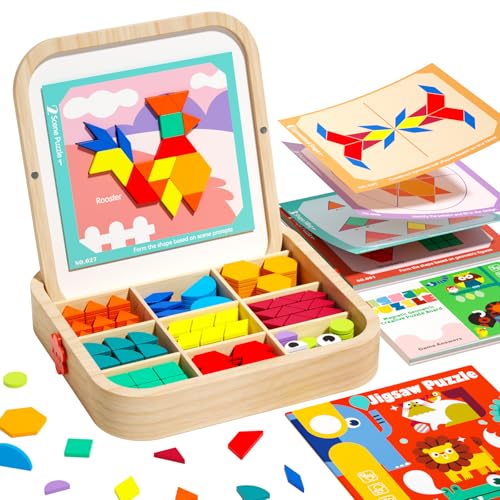 edutree Jeu de Blocs magnétiques en Bois avec Cartes, 288 pi