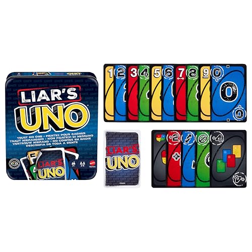 Mattel Games UNO Liar’s Jeu de cartes dans une boîte de voya