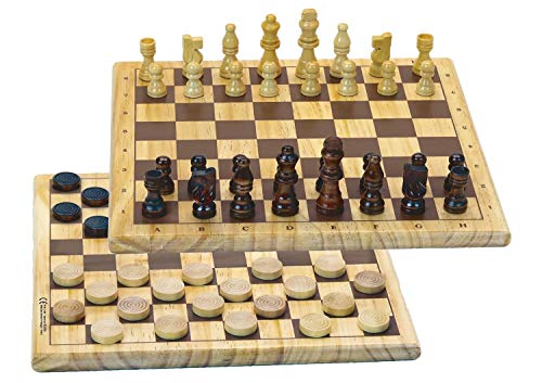Jeux de Dames et dEchecs : Plateau réversible en Bois - larb