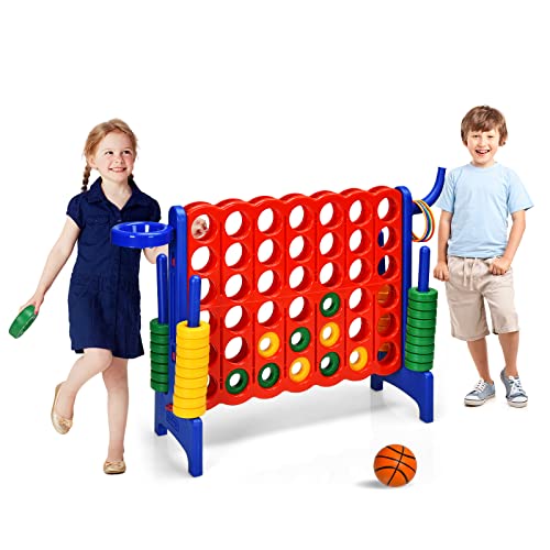 DREAMADE Puissance 4 Géant pour Enfants sur Pied 84 x 33 x 7