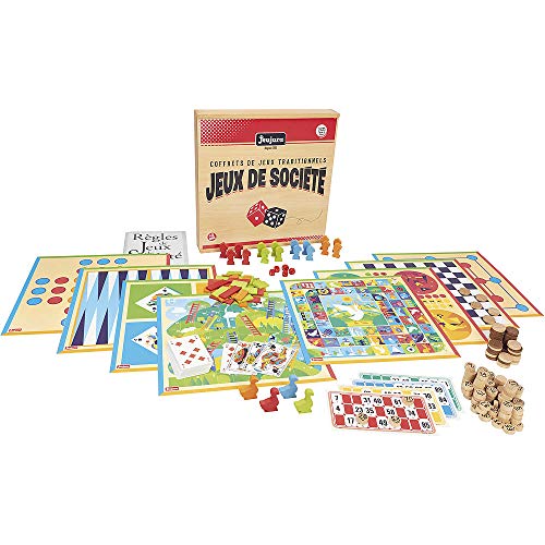 Jeujura Coffret de Jeux de Societe Traditionnels - Coffret e