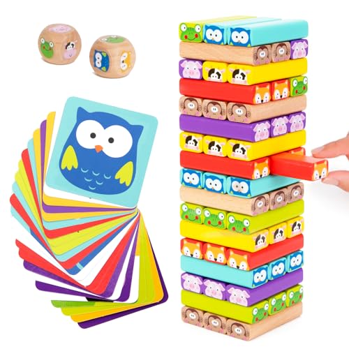 Nene Toys - Tour en Bois 4 en 1 avec des Couleurs et Animaux