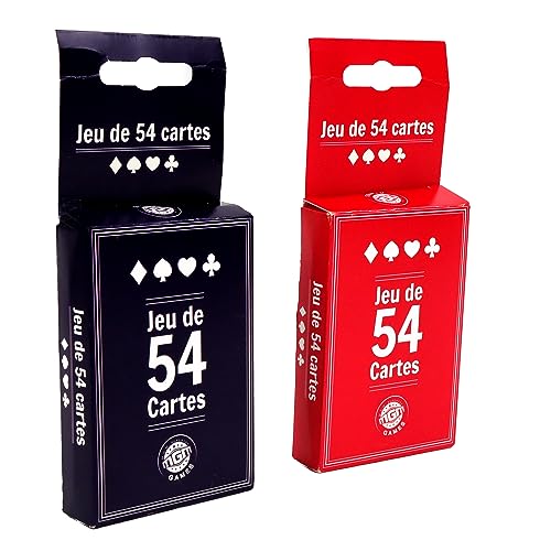 MGM Games - Jeu de 54 Cartes - 144633LIN - Rouge ou Bleu - P