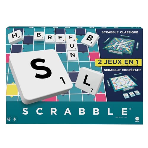 Mattel Games Scrabble Jeu De Société Familial avec 2 Modes D