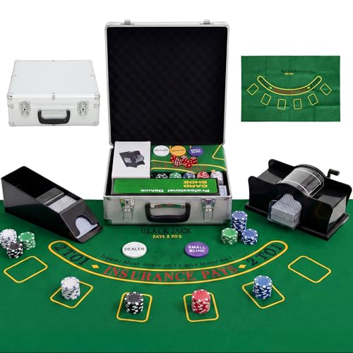 SPORTNOW Mallette de Poker Coffret de Poker Complet 500 Jeto