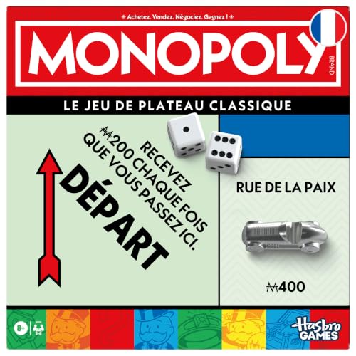 Monopoly, Jeu de Plateau avec boîte de Rangement et pions Gr