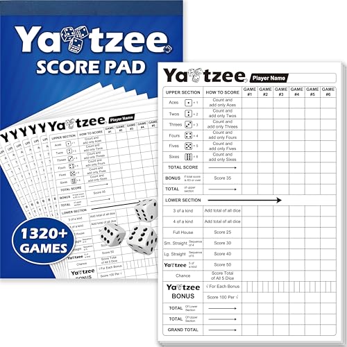 Gethelud Bloc de Score 110 Feuilles pour Yahtzee, Bloc de Sc