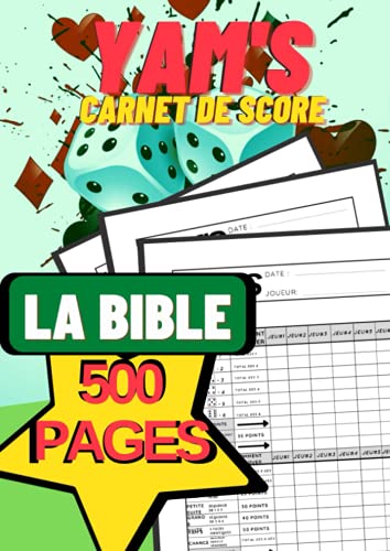Yams carnet de score LA BIBLE !: 500 feuilles de score à rem