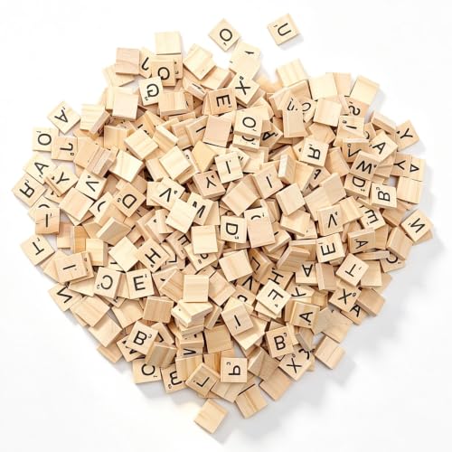DIYCUT 500 Pièces Petites Lettres Scrabble, Lettres en Bois(