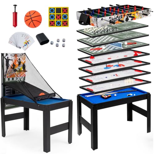 GOPLUS 14 en 1 Table de Baby-Foot avec Billard Hockey Tennis