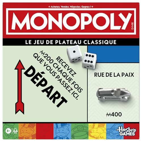Monopoly, Jeu de Plateau avec boîte de Rangement et pions Gr
