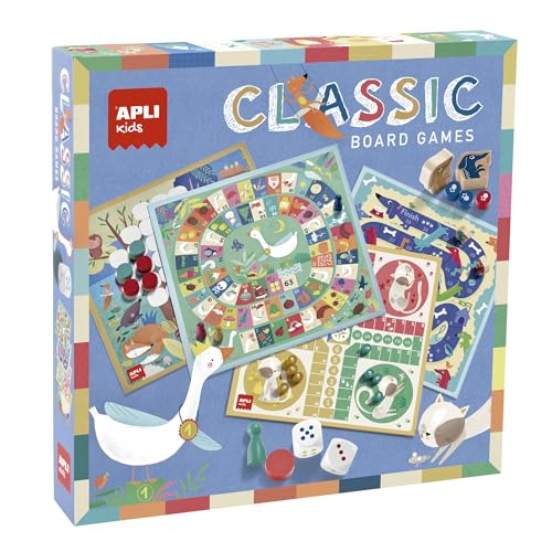 APLI Kids 19147 - Jeux de société 4 en 1 : un ensemble de 4 