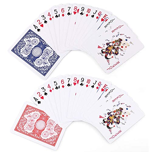LotFancy 12 Jeux de Cartes 54 à Index Standard, 6 Bleu et 6 