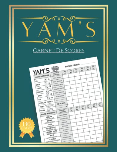Yams Carnet De Scores: 130 grilles Des Jeux De Dés Yams | ca