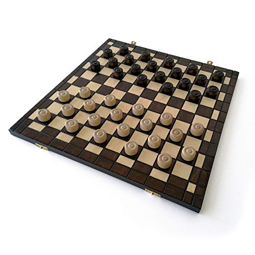 Damas XL, Planche de Dames 40 x 40 cm, Fait Main en Bois Mas