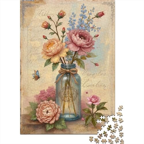 Vase en Verre Illustration Florale Puzzle 1000 Pièces pour A