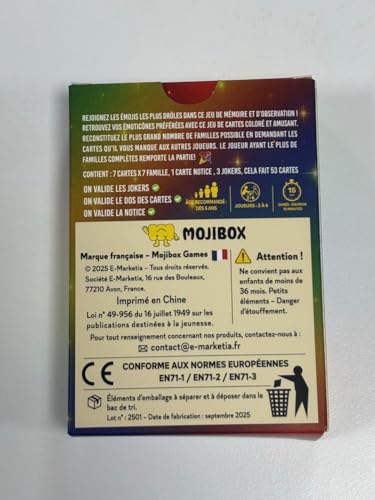 MOJIBOX Jeu de Cartes 7 Familles Enfant Dès 5 Ans