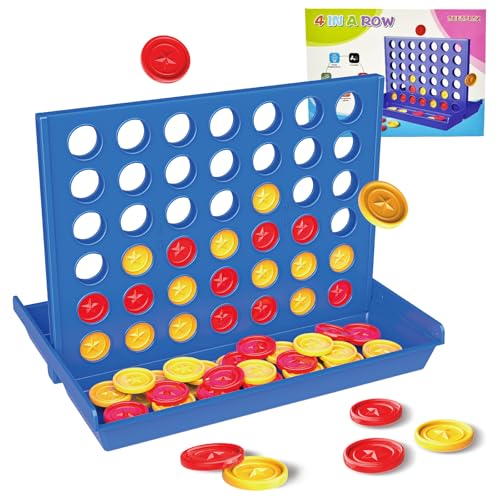 ZUNIPLEX Jeu de 4 en Ligne Classique,Jeu de Voyage Portable,