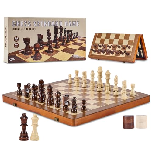 VEVOR Jeu déchecs magnétique en bois, 380 mm, jeu de société