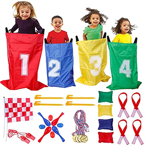 GOLDGE Jeux Exterieur Enfant, Course de Sac, Course À 3 Patt
