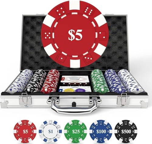 HEITOK Mallette de Poker Professionnelle 300 Jetons Numéroté
