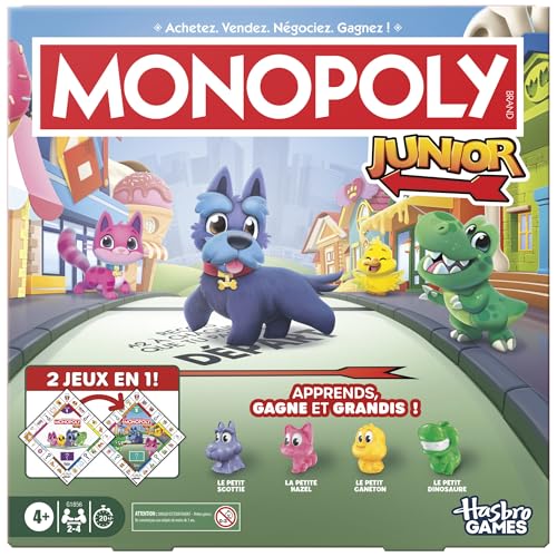 Monopoly Junior (édition 2026), Jeu de Plateau | 2 Jeux en 1