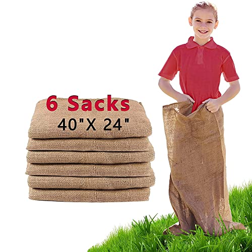 Lot de 6 sacs de course en toile de jute sans odeur, 58,4 x 