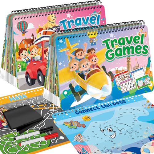 Kalysky Jeux de voyage avec 58 jeux différents, 2 ensembles 