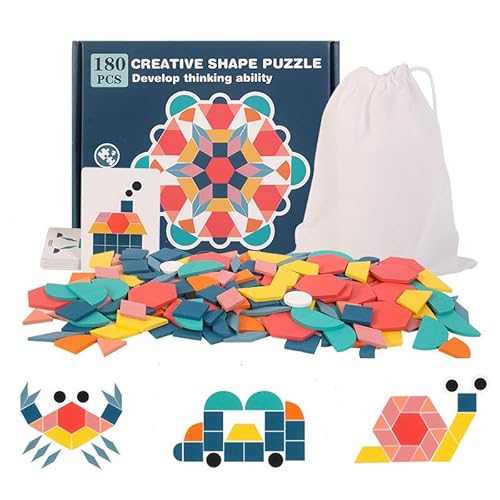 EACHHAHA Puzzle en Bois-Tangram-Jouets Montessori-Jouets édu