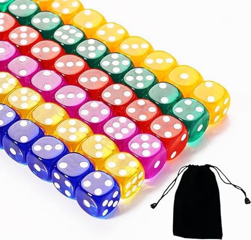 Yzmmxz Lot de 30 Dés - 16mm des Dé Dés 6 Faces des a Jouer |