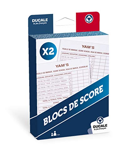 Ducale, le jeu français- Lot de 2 Blocs de Scores Yams-Jeu d