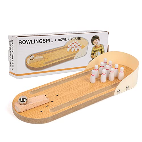 Mini Bowling Set Enfants, Table de Bowling en Bois, Jeu de Q