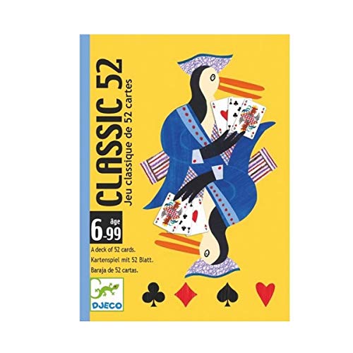 Djeco DJ05100, Jeu classique de 52 cartes Classic 52, Multic