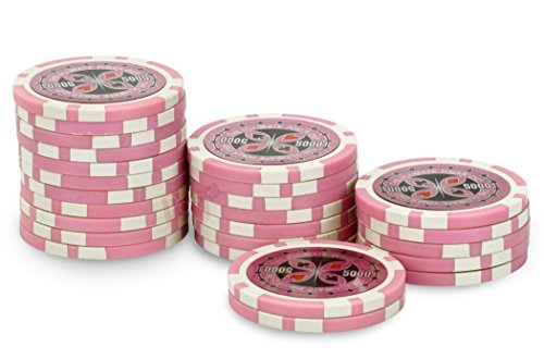 Rouleau 25 jetons Ultimate Poker Chips 5000 Rose