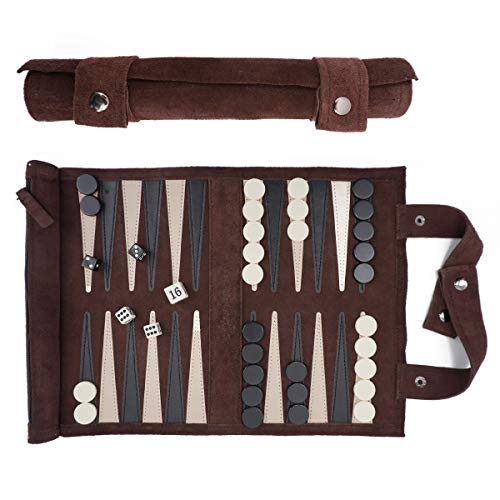 Sondergut - Backgammon (Mocca) / Jeu de voyage en cuir vérit