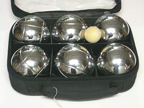 Sacoche de 6 boules de petanques chromees - jeu dadresse - p
