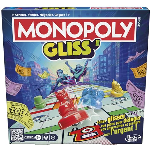 Monopoly Gliss, Jeu de Groupe Familial pour Enfants, Ados et
