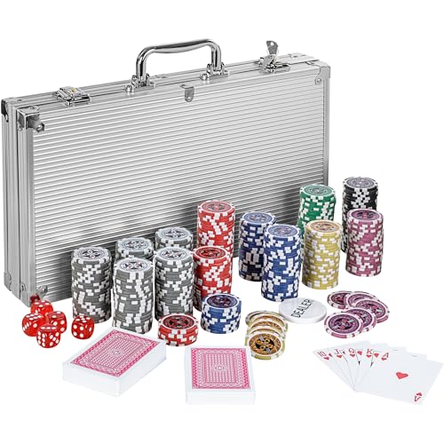 GAMES PLANET Mallette de Poker avec 300 jetons Laser, éditio