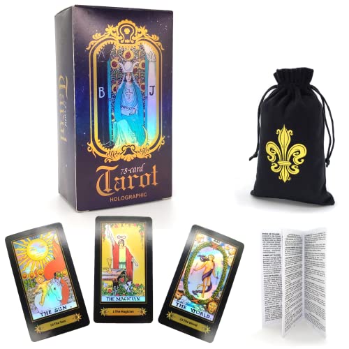 Jeu de Tarot Traditionnel 78 Cartes holographiques avec Guid