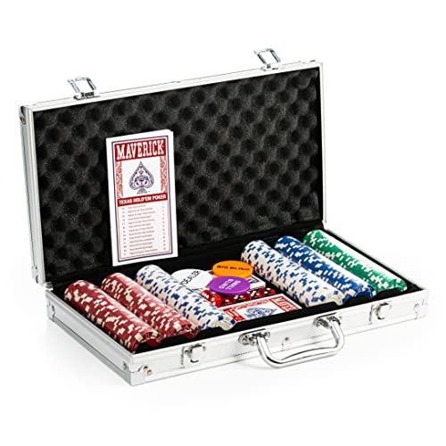 Fournier Mallette de Poker Maverick de 300 jetons + 2 Jeux d