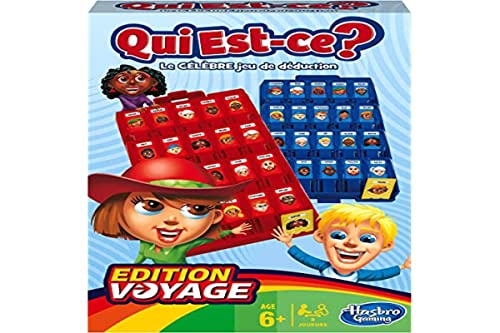 jeux Hasbro - B12041010 De Voyage - Qui Est-ce? Bleu/Rouge