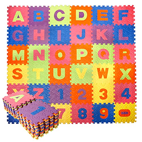 CCLIFE Tapis de Puzzle en Mousse, 18/36 pcs EVA Multicolore,